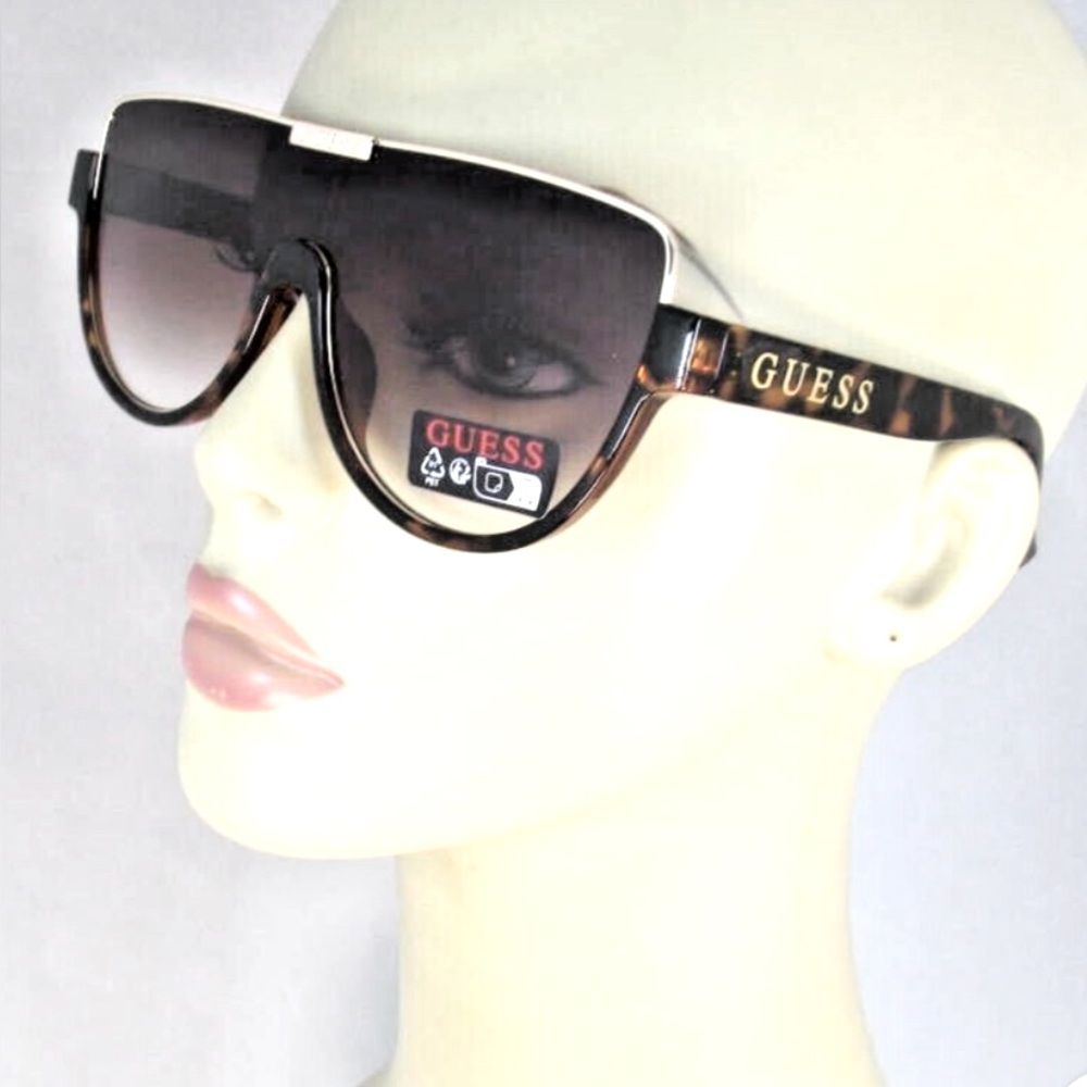 GUESS Oversized 1-pc Lens Gold & Tortoise Shell Sunglasses GO00033-52F